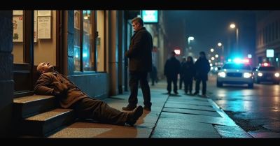 Policjanci uratowali 49 letniego mężczyznę spod schodów sklepu